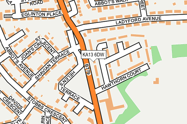 KA13 6DW map - OS OpenMap – Local (Ordnance Survey)