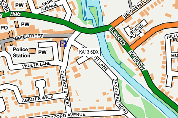 KA13 6DX map - OS OpenMap – Local (Ordnance Survey)
