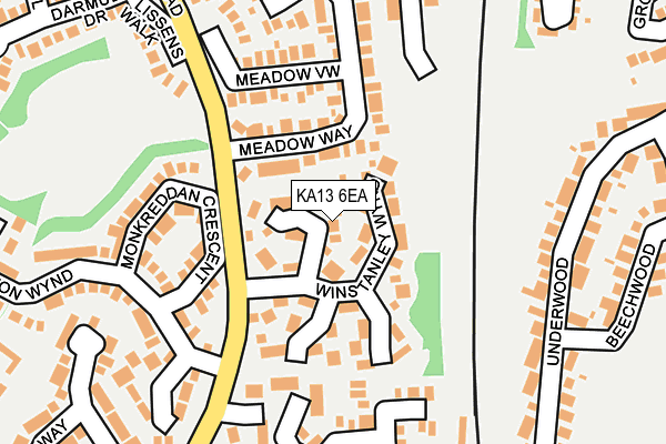 KA13 6EA map - OS OpenMap – Local (Ordnance Survey)