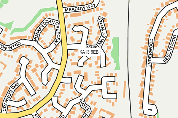 KA13 6EB map - OS OpenMap – Local (Ordnance Survey)