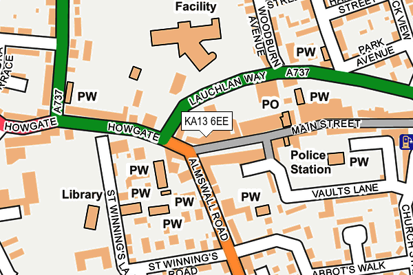KA13 6EE map - OS OpenMap – Local (Ordnance Survey)