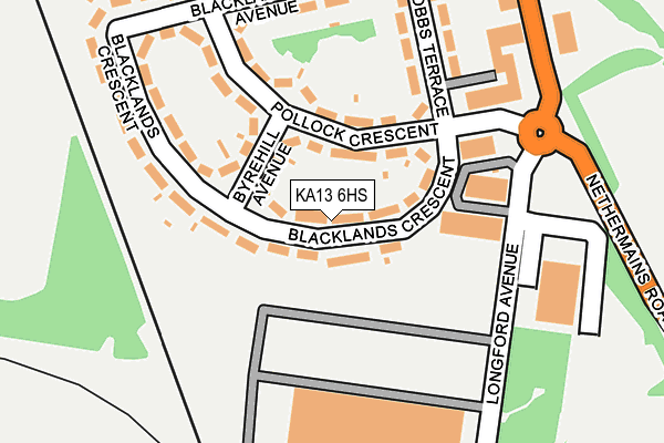 KA13 6HS map - OS OpenMap – Local (Ordnance Survey)