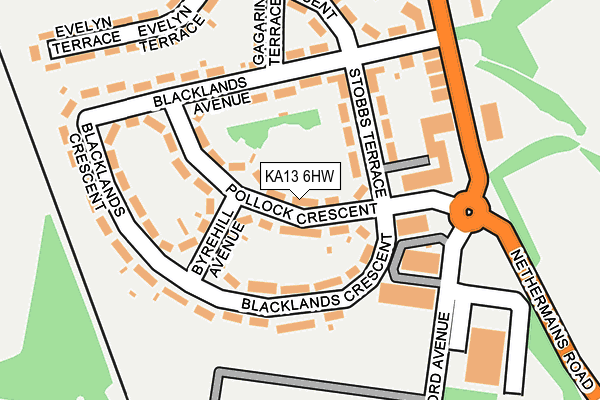 KA13 6HW map - OS OpenMap – Local (Ordnance Survey)
