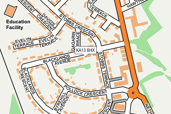 KA13 6HX map - OS OpenMap – Local (Ordnance Survey)