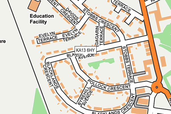 KA13 6HY map - OS OpenMap – Local (Ordnance Survey)