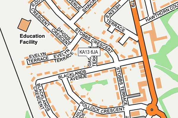 KA13 6JA map - OS OpenMap – Local (Ordnance Survey)