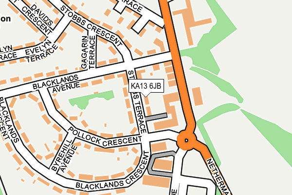 KA13 6JB map - OS OpenMap – Local (Ordnance Survey)