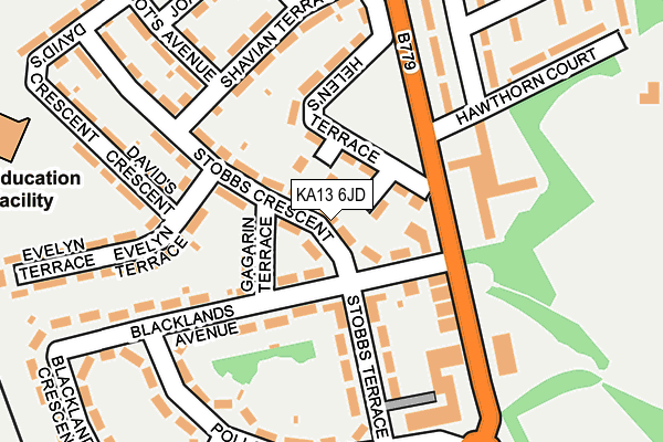 KA13 6JD map - OS OpenMap – Local (Ordnance Survey)