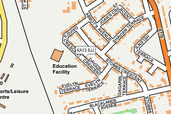 KA13 6JJ map - OS OpenMap – Local (Ordnance Survey)