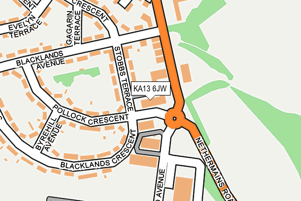 KA13 6JW map - OS OpenMap – Local (Ordnance Survey)