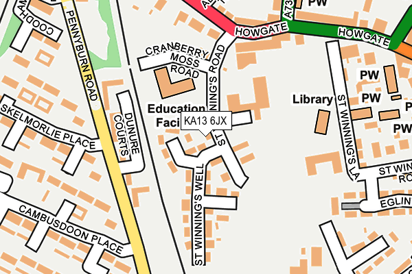 KA13 6JX map - OS OpenMap – Local (Ordnance Survey)