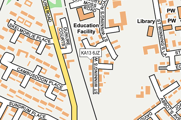KA13 6JZ map - OS OpenMap – Local (Ordnance Survey)