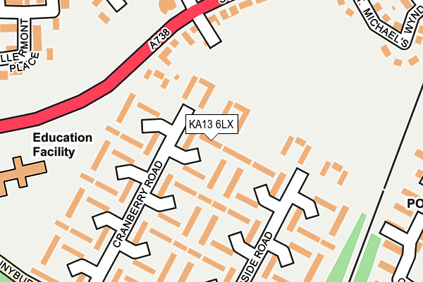 KA13 6LX map - OS OpenMap – Local (Ordnance Survey)