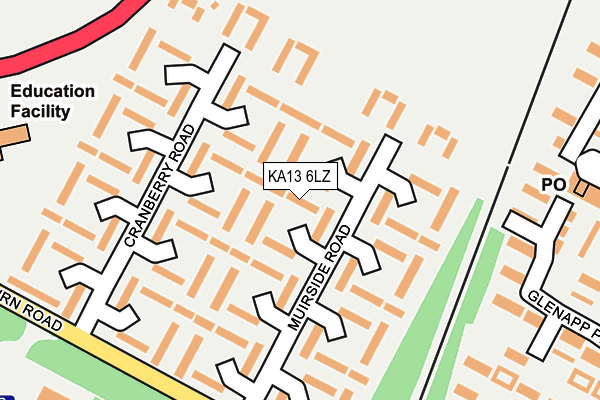 KA13 6LZ map - OS OpenMap – Local (Ordnance Survey)