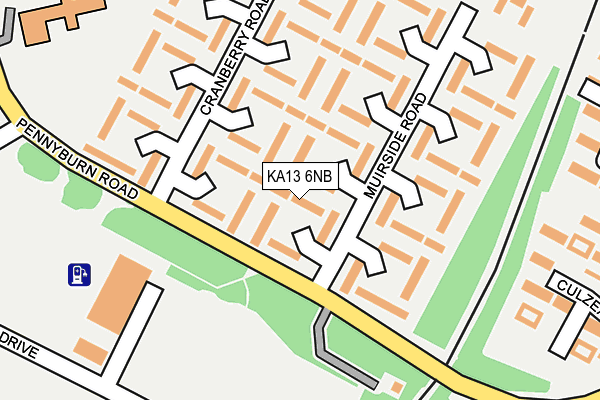 KA13 6NB map - OS OpenMap – Local (Ordnance Survey)