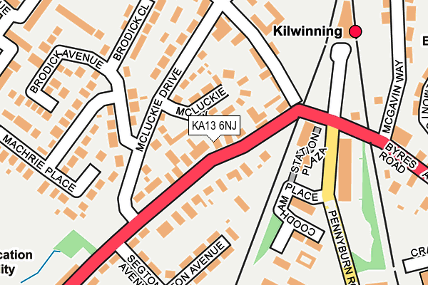 KA13 6NJ map - OS OpenMap – Local (Ordnance Survey)