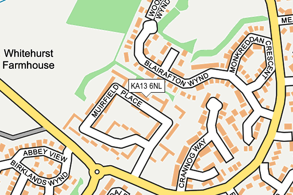KA13 6NL map - OS OpenMap – Local (Ordnance Survey)