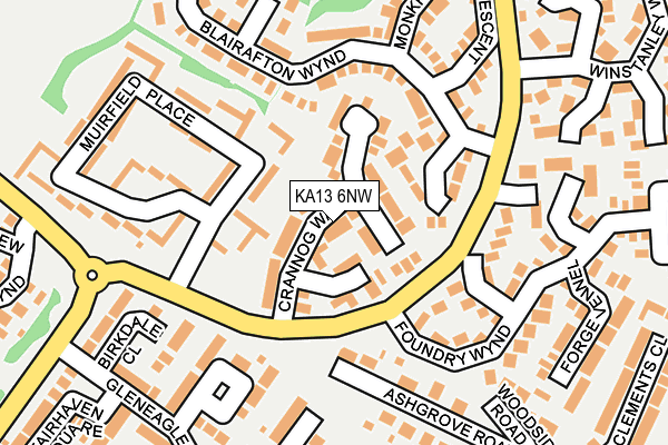 KA13 6NW map - OS OpenMap – Local (Ordnance Survey)