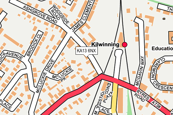 KA13 6NX map - OS OpenMap – Local (Ordnance Survey)