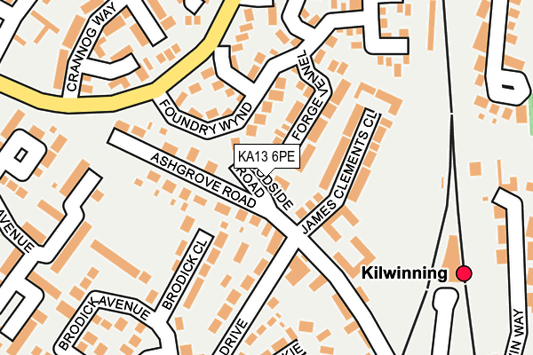 KA13 6PE map - OS OpenMap – Local (Ordnance Survey)
