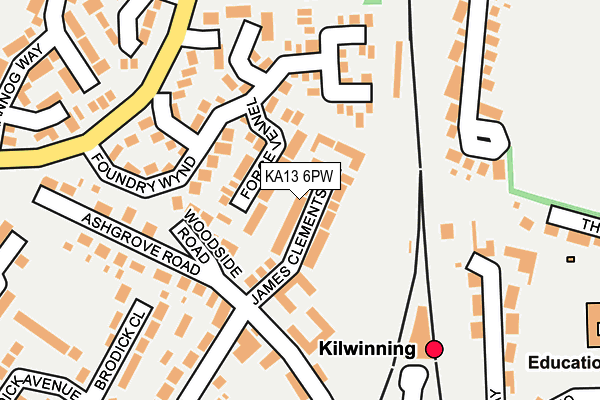KA13 6PW map - OS OpenMap – Local (Ordnance Survey)