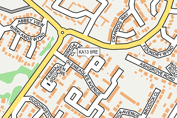 KA13 6RE map - OS OpenMap – Local (Ordnance Survey)