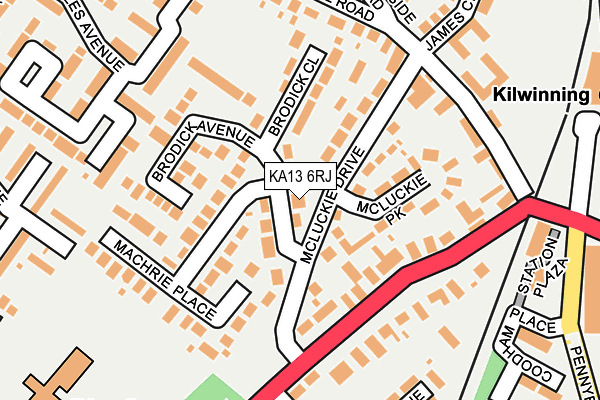 KA13 6RJ map - OS OpenMap – Local (Ordnance Survey)