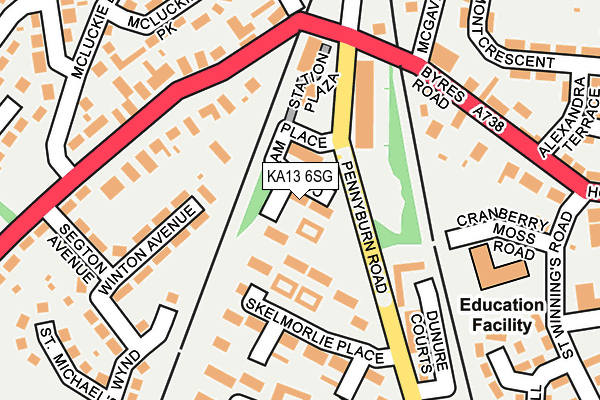 KA13 6SG map - OS OpenMap – Local (Ordnance Survey)