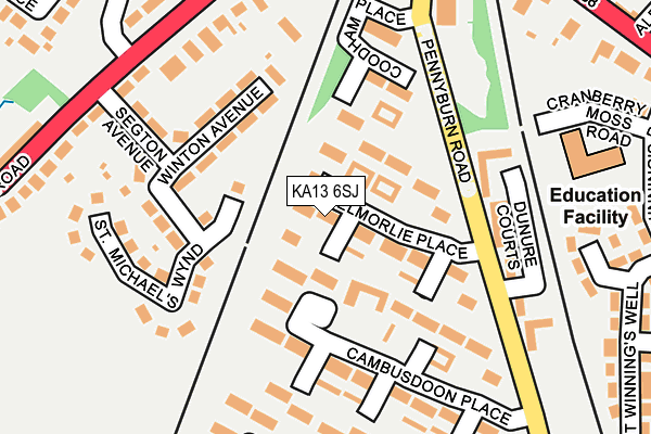 KA13 6SJ map - OS OpenMap – Local (Ordnance Survey)
