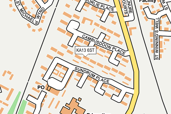 KA13 6ST map - OS OpenMap – Local (Ordnance Survey)