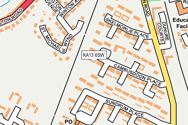 KA13 6SW map - OS OpenMap – Local (Ordnance Survey)