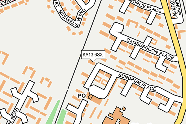 KA13 6SX map - OS OpenMap – Local (Ordnance Survey)