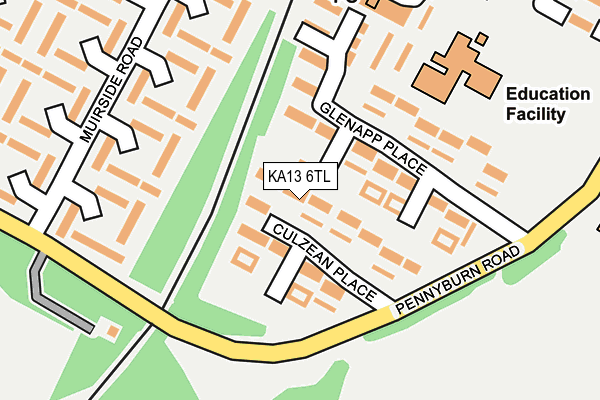 KA13 6TL map - OS OpenMap – Local (Ordnance Survey)