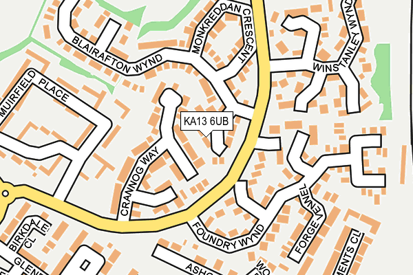 KA13 6UB map - OS OpenMap – Local (Ordnance Survey)