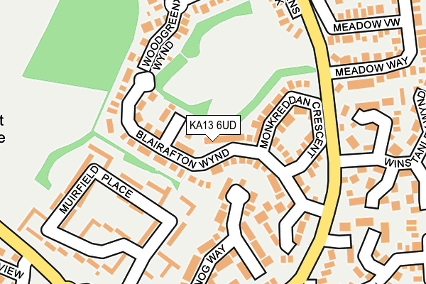 KA13 6UD map - OS OpenMap – Local (Ordnance Survey)