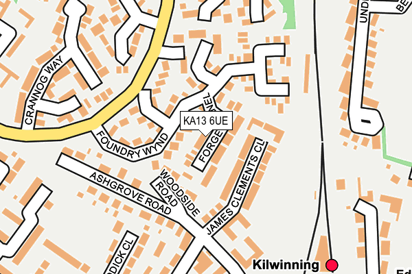 KA13 6UE map - OS OpenMap – Local (Ordnance Survey)