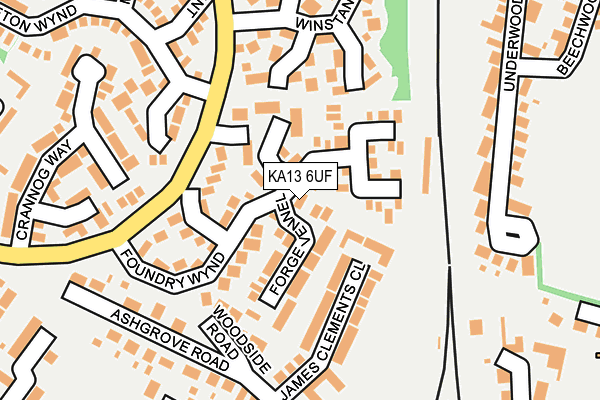 KA13 6UF map - OS OpenMap – Local (Ordnance Survey)