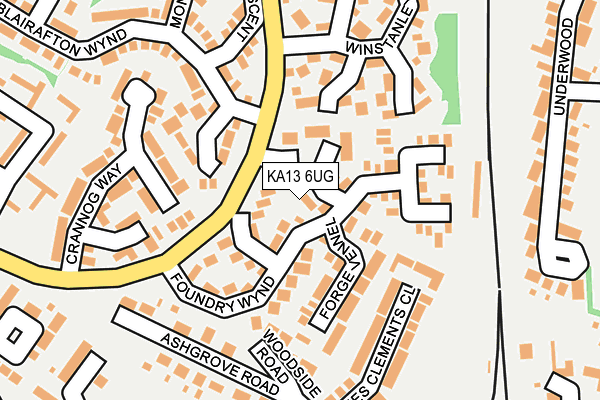 KA13 6UG map - OS OpenMap – Local (Ordnance Survey)