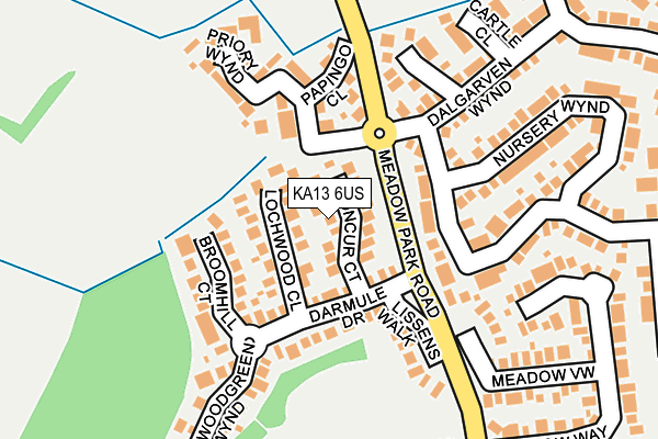 KA13 6US map - OS OpenMap – Local (Ordnance Survey)