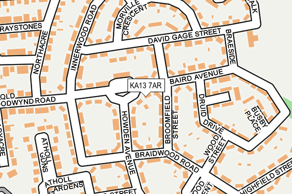 KA13 7AR map - OS OpenMap – Local (Ordnance Survey)