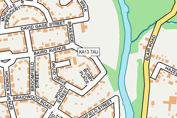 KA13 7AU map - OS OpenMap – Local (Ordnance Survey)