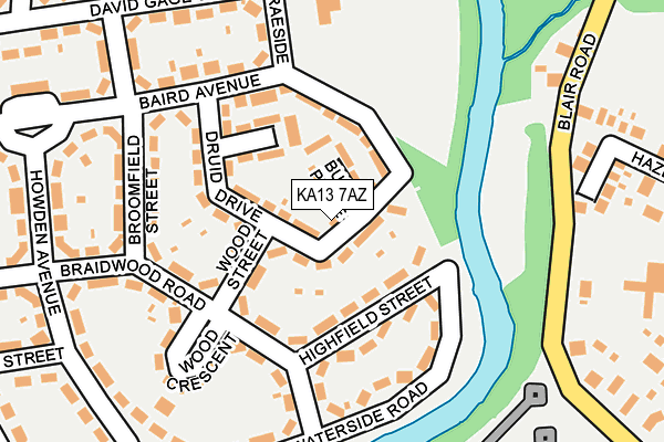 KA13 7AZ map - OS OpenMap – Local (Ordnance Survey)
