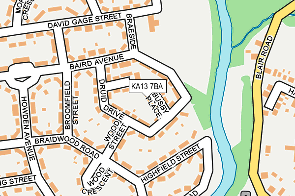 KA13 7BA map - OS OpenMap – Local (Ordnance Survey)