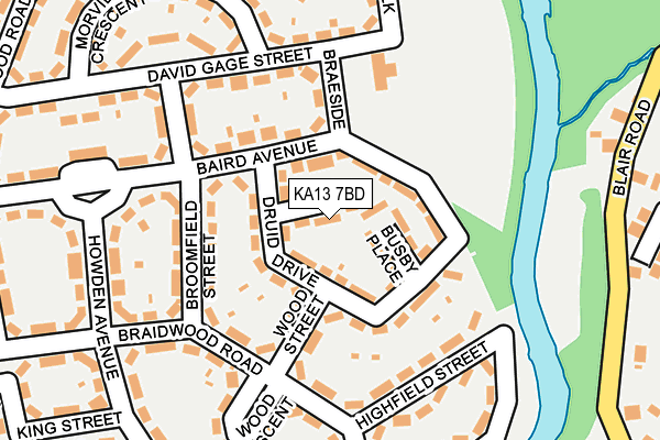 KA13 7BD map - OS OpenMap – Local (Ordnance Survey)