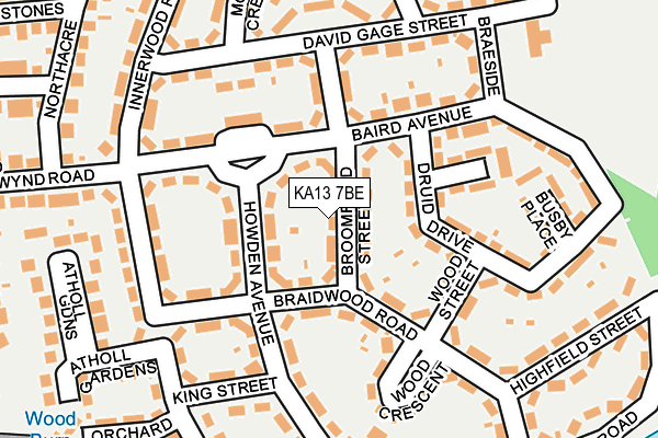 KA13 7BE map - OS OpenMap – Local (Ordnance Survey)