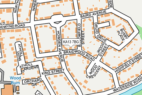 KA13 7BG map - OS OpenMap – Local (Ordnance Survey)