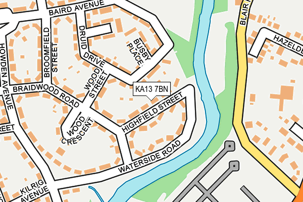 KA13 7BN map - OS OpenMap – Local (Ordnance Survey)