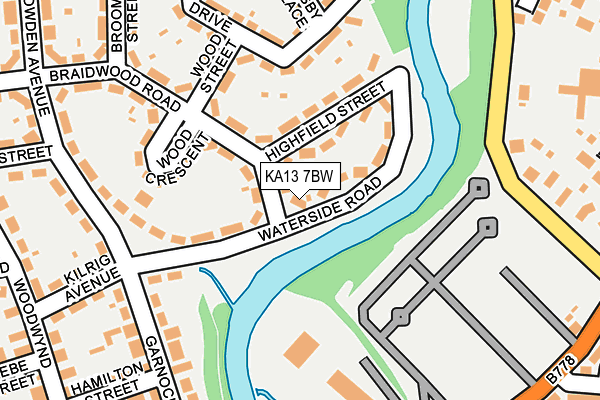KA13 7BW map - OS OpenMap – Local (Ordnance Survey)