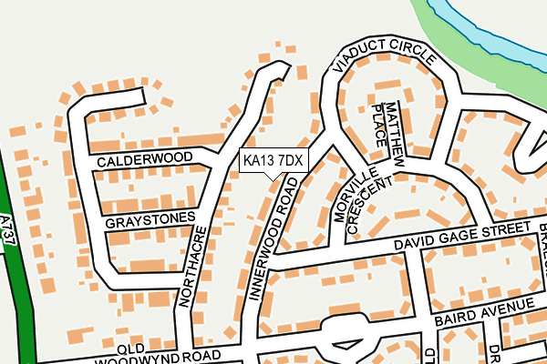 KA13 7DX map - OS OpenMap – Local (Ordnance Survey)