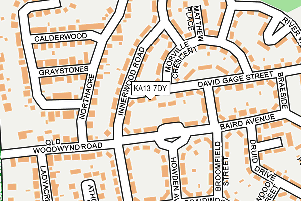 KA13 7DY map - OS OpenMap – Local (Ordnance Survey)